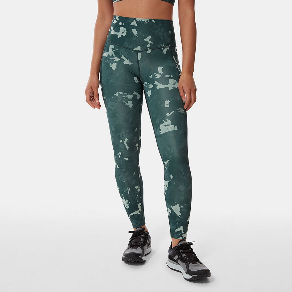 The North Face Leggings Womens Australia - The North Face Printed Motivation 7/8 Green Hiking (JOT-3